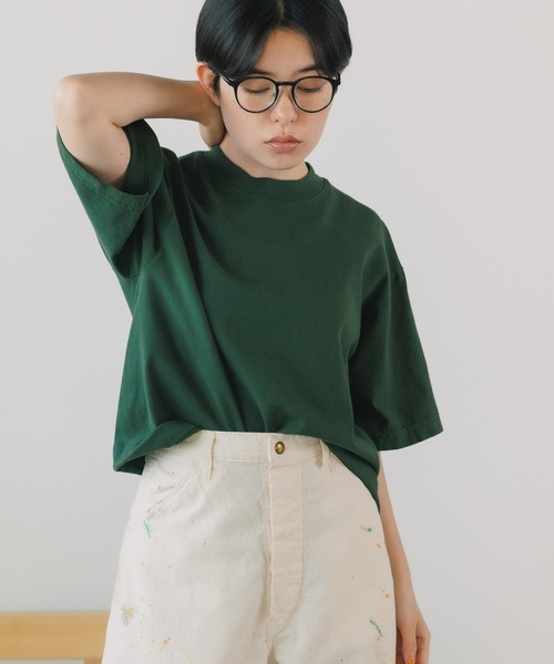 LOS ANGELES APPAREL（ロサンゼルスアパレル）の「LOS ANGELES APPAREL/ロサンゼルスアパレル 6.5OZ GARMENT DYE CREW NECK CROPPED TEE クロップドＴシャツ（Tシャツ/カットソー・レディース・ブラック/グリーン/ダークブラウン/ベージュ/クリーム/アッシュ・L/S）」の21枚目の写真