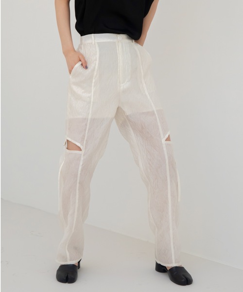 VACANCY（ヴァカンシー）の「カットスリットシガレットパンツ（その他パンツ・レディース・グレー/アイボリー/ブラック・MEDIUM/LARGE/SMALL）」の6枚目の写真