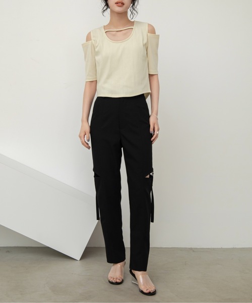 VACANCY（ヴァカンシー）の「カットスリットシガレットパンツ（その他パンツ・レディース・グレー/アイボリー/ブラック・MEDIUM/LARGE/SMALL）」の21枚目の写真