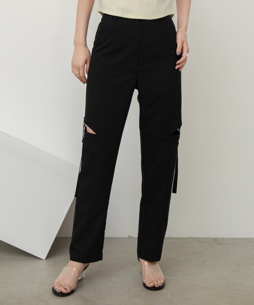 VACANCY（ヴァカンシー）の「カットスリットシガレットパンツ（その他パンツ・レディース・グレー/アイボリー/ブラック・MEDIUM/LARGE/SMALL）」の18枚目の写真