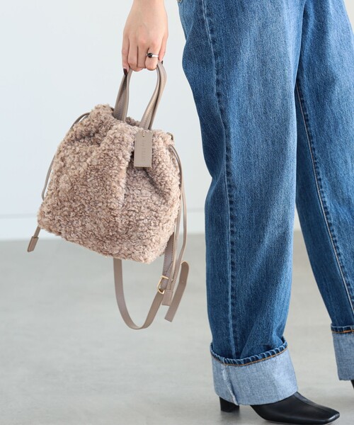Ray BEAMS（レイビームス）の「Ray BEAMS / リバーシブル ボア バッグ（ショルダーバッグ・レディース・ブラック/ベージュ・ONE SIZE）」の8枚目の写真