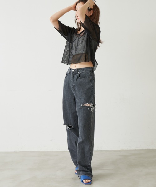 Solace(ソレイス)の「ダメージデニムパンツ(デニムパンツ・レディース・ブラック・SMALL/MEDIUM)」の14枚目の写真