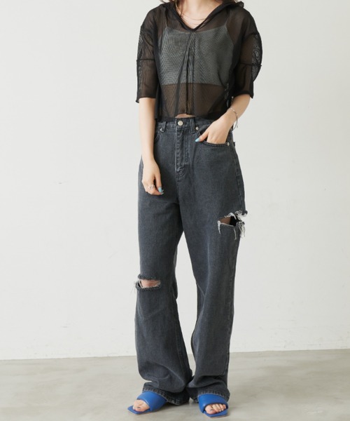 Solace(ソレイス)の「ダメージデニムパンツ(デニムパンツ・レディース・ブラック・SMALL/MEDIUM)」の15枚目の写真