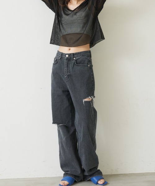 Solace(ソレイス)の「ダメージデニムパンツ(デニムパンツ・レディース・ブラック・SMALL/MEDIUM)」の17枚目の写真