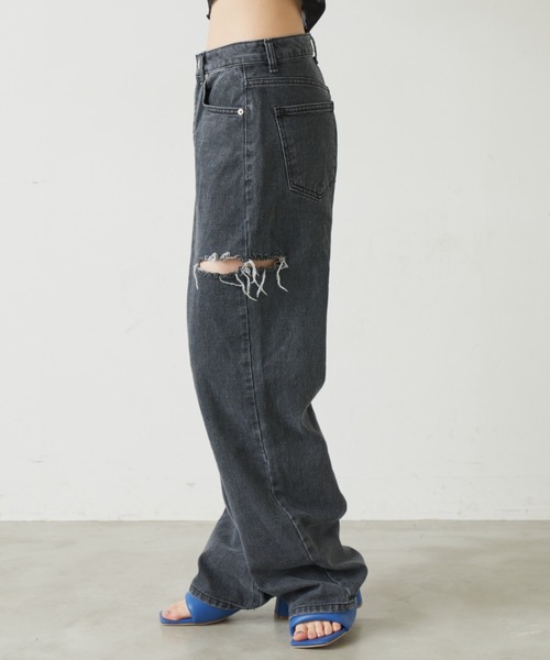 Solace(ソレイス)の「ダメージデニムパンツ(デニムパンツ・レディース・ブラック・SMALL/MEDIUM)」の5枚目の写真