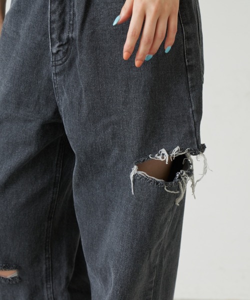 Solace(ソレイス)の「ダメージデニムパンツ(デニムパンツ・レディース・ブラック・SMALL/MEDIUM)」の9枚目の写真