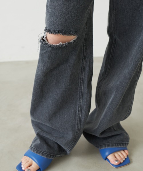 Solace(ソレイス)の「ダメージデニムパンツ(デニムパンツ・レディース・ブラック・SMALL/MEDIUM)」の10枚目の写真