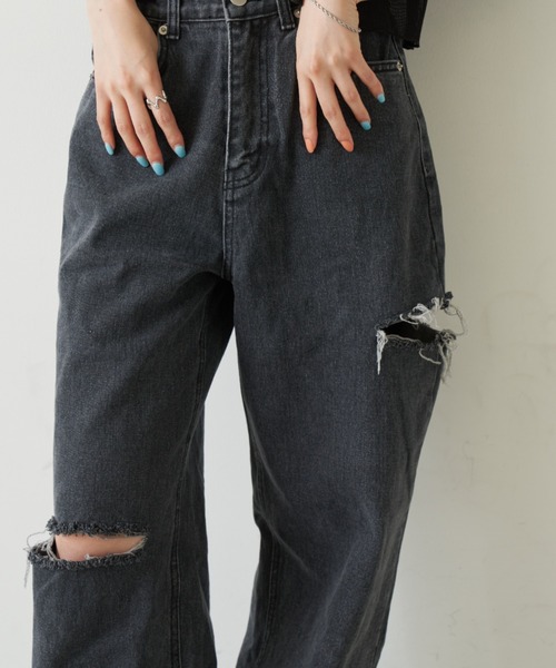 Solace(ソレイス)の「ダメージデニムパンツ(デニムパンツ・レディース・ブラック・SMALL/MEDIUM)」の11枚目の写真