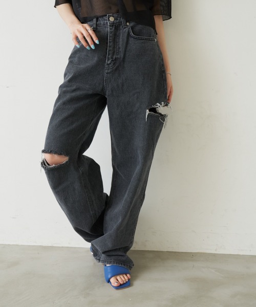 Solace(ソレイス)の「ダメージデニムパンツ(デニムパンツ・レディース・ブラック・SMALL/MEDIUM)」の13枚目の写真