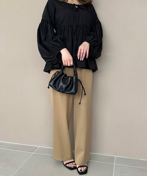 fifth（フィフス）の「ドロストリラックスパンツ（その他パンツ・レディース・ブラック/ベージュ/アイボリー/ネイビー・XS/M）」の3枚目の写真