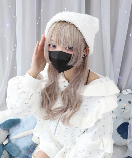 Whinny(ホワイニー)の「Whinny/サマーねこパンチ(ニットキャップ/ビーニー・レディース・ホワイト/ブラック・FREE)」の22枚目の写真