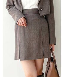 【セットアップ着用可】グレンチェックミニスカパン