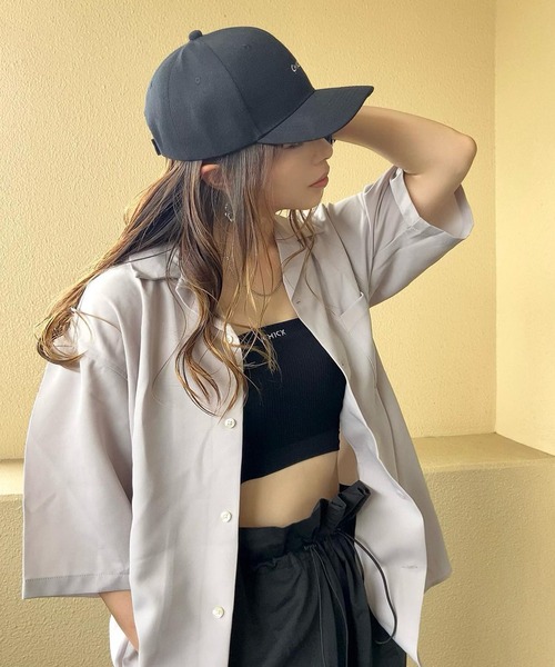 Chick(チック)の「【CHICK ORIGINAL】ワンポイント刺繍 リブベアトップ/チューブトップ 2WAY(キャミソール・レディース・ホワイト/ブラック・FREE)」の8枚目の写真