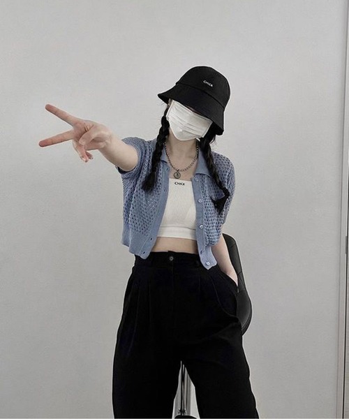 Chick(チック)の「【CHICK ORIGINAL】ワンポイント刺繍 リブベアトップ/チューブトップ 2WAY(キャミソール・レディース・ホワイト/ブラック・FREE)」の13枚目の写真