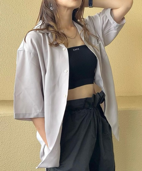 Chick(チック)の「【CHICK ORIGINAL】ワンポイント刺繍 リブベアトップ/チューブトップ 2WAY(キャミソール・レディース・ホワイト/ブラック・FREE)」の22枚目の写真