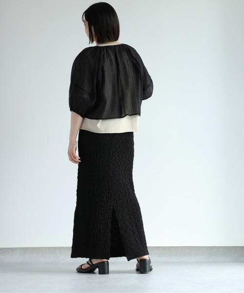 cepo（セポ）の「シアーボレロブラウス（シャツ/ブラウス・レディース・ブラック/オフホワイト/ライム・M）」の13枚目の写真