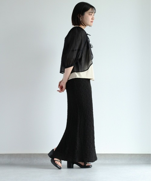 cepo（セポ）の「シアーボレロブラウス（シャツ/ブラウス・レディース・ブラック/オフホワイト/ライム・M）」の12枚目の写真