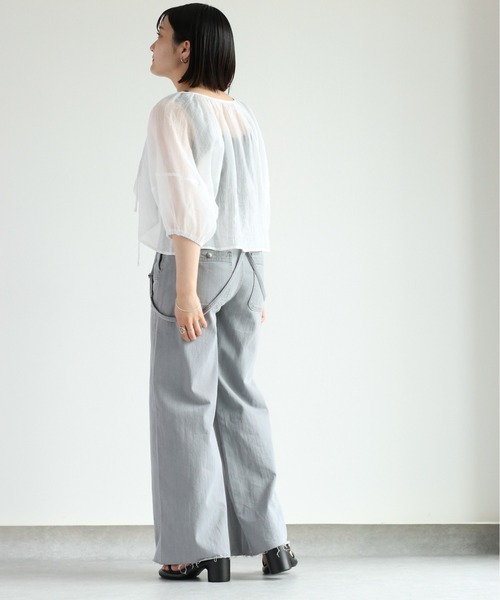 cepo（セポ）の「シアーボレロブラウス（シャツ/ブラウス・レディース・ブラック/オフホワイト/ライム・M）」の8枚目の写真