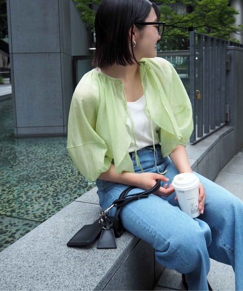 cepo（セポ）の「シアーボレロブラウス（シャツ/ブラウス・レディース・ブラック/オフホワイト/ライム・M）」の19枚目の写真