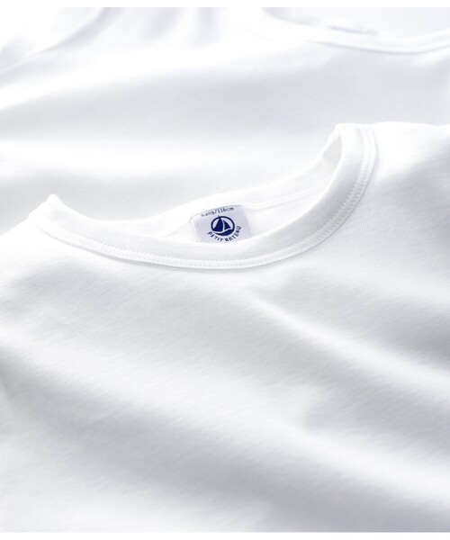 PETIT BATEAU（プチバトー）の「ホワイト半袖Ｔシャツ２枚組（インナーウェア/肌着・キッズ・その他・8YEAR/6YEAR/10YEAR/12YEAR）」の3枚目の写真