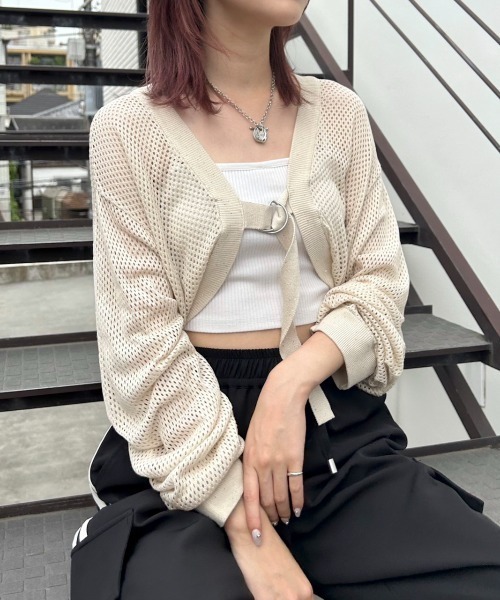 PAGEBOY（ページボーイ）の「スパンコールメッシュボレロ（カーディガン/ボレロ・レディース・ブラック/グレイッシュベージュ/ブルー/ブルー系その他・FREE）」の15枚目の写真