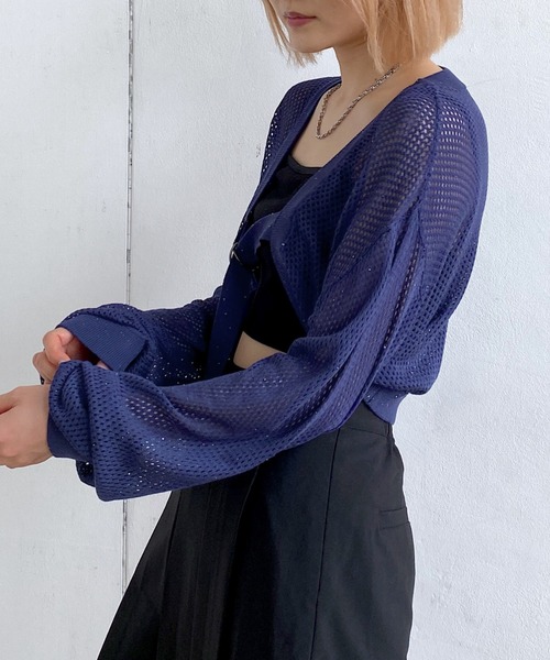 PAGEBOY（ページボーイ）の「スパンコールメッシュボレロ（カーディガン/ボレロ・レディース・ブラック/グレイッシュベージュ/ブルー/ブルー系その他・FREE）」の20枚目の写真