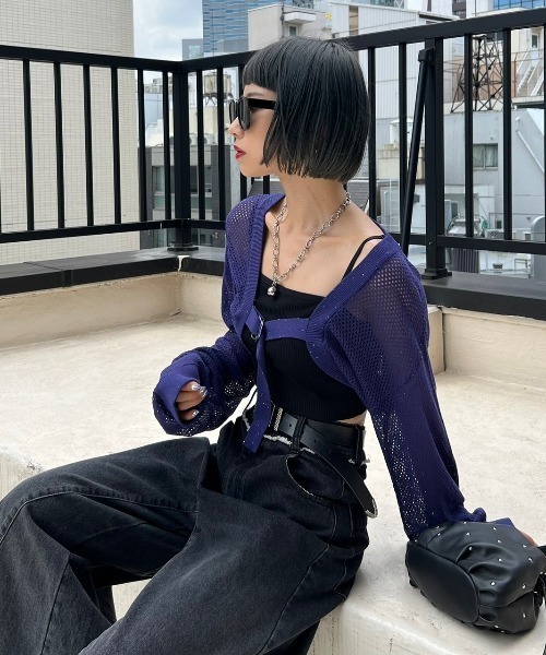 PAGEBOY（ページボーイ）の「スパンコールメッシュボレロ（カーディガン/ボレロ・レディース・ブラック/グレイッシュベージュ/ブルー/ブルー系その他・FREE）」の11枚目の写真