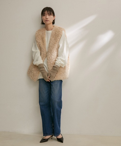 SALON adam et rope'（サロン アダム エ ロペ）の「アームウォーマー -CreamyCotton /クリーミーコットン-（手袋・レディース・パープル/ホワイト/グレー/ブラック系その他・FREE）」の9枚目の写真