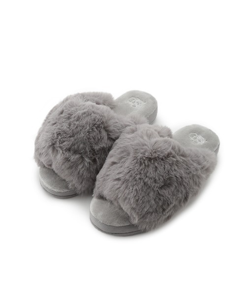 SNIDEL HOME(スナイデルホーム)の「ローヒールボリュームファースリッパ(ルームシューズ/スリッパ・レディース・ホワイト/ピンク/モカ・FREE)」の3枚目の写真