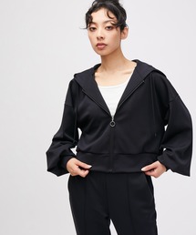 【UV＆接触冷感】クロップドダンボール ZIPパーカー