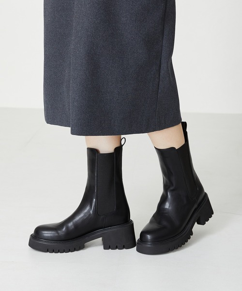 ORiental TRaffic(オリエンタルトラフィック)の「厚底サイドゴアブーツ 31419(ブーツ・レディース・ブラック/ホワイト/カーキ・SS/S/M/L/LL/3L)」の5枚目の写真