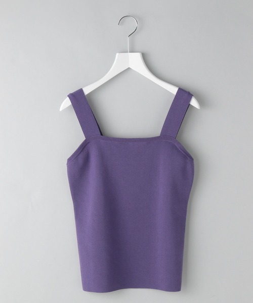 A part by（アパートバイ）の「スクエアニットタンク（タンクトップ・レディース・アイボリー/ブラック/グリーン系その他4/パープル・FREE）」の4枚目の写真