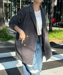 ツィーディーグレンチェックダブルジャケット