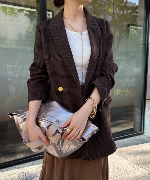 DouDou（ドゥドゥ）の「ツィーディーグレンチェックダブルジャケット