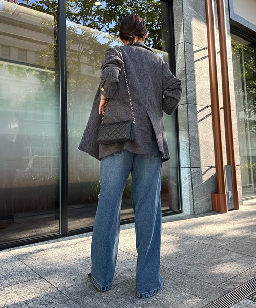 DouDou（ドゥドゥ）の「ツィーディーグレンチェックダブルジャケット（テーラードジャケット・レディース・ブラウン/ブラック/ブラック系その他・FREE）」の8枚目の写真