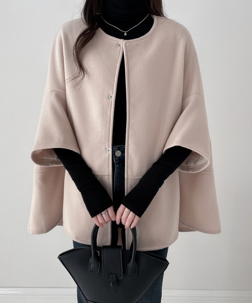 セール】ビックシルエットチェック柄ドルマン ポンチョ（ポンチョ