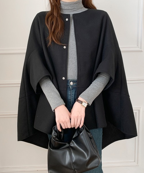 トトとポンチョ　わるわるコンビ セール】ビックシルエットチェック柄ドルマン ポンチョ（ポンチョ