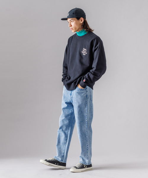 MYSELF ABAHOUSE(マイセルフアバハウス)の「デニム 10.5オンス テーパード ワイド イージーパンツ(デニムパンツ・メンズ・ダークネイビー/ネイビー/ライトブルー・M/L)」の4枚目の写真