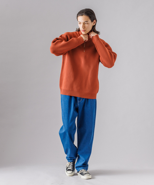 MYSELF ABAHOUSE(マイセルフアバハウス)の「デニム 10.5オンス テーパード ワイド イージーパンツ(デニムパンツ・メンズ・ダークネイビー/ネイビー/ライトブルー・M/L)」の10枚目の写真