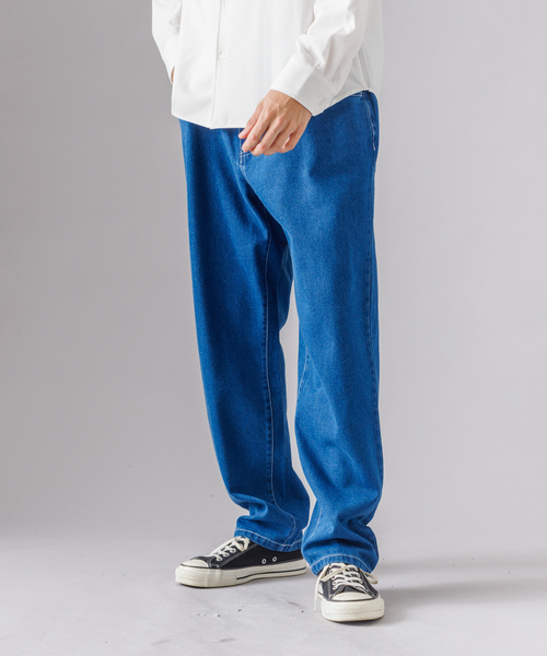 MYSELF ABAHOUSE(マイセルフアバハウス)の「デニム 10.5オンス テーパード ワイド イージーパンツ(デニムパンツ・メンズ・ダークネイビー/ネイビー/ライトブルー・M/L)」の12枚目の写真