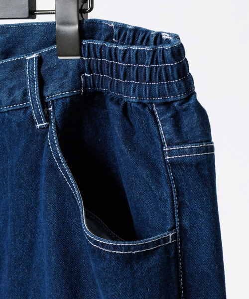 MYSELF ABAHOUSE(マイセルフアバハウス)の「デニム 10.5オンス テーパード ワイド イージーパンツ(デニムパンツ・メンズ・ダークネイビー/ネイビー/ライトブルー・M/L)」の22枚目の写真
