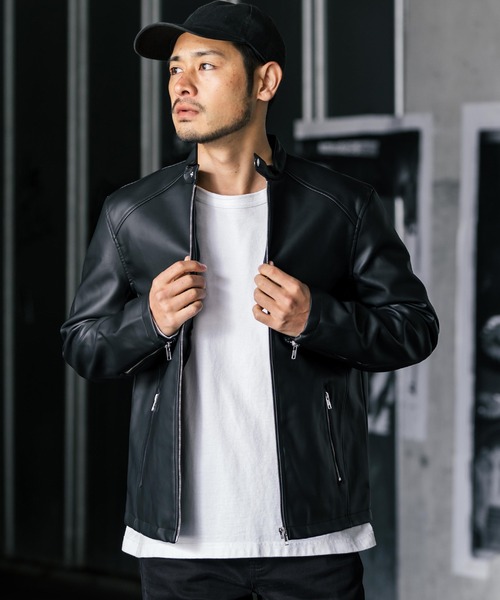 ZARA ザラ シングル ライダースジャケット フェイクレザー XL