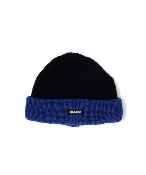 XLARGE(エクストララージ)の「2TONE CUFF BEANIE(ニットキャップ/ビーニー・メンズ・オリーブ/ネイビー/ブラック・ONE SIZE)」の2枚目の写真