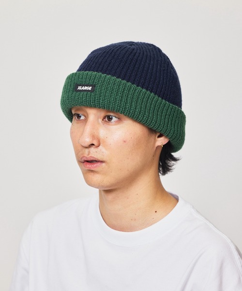 XLARGE(エクストララージ)の「2TONE CUFF BEANIE(ニットキャップ/ビーニー・メンズ・オリーブ/ネイビー/ブラック・ONE SIZE)」の11枚目の写真