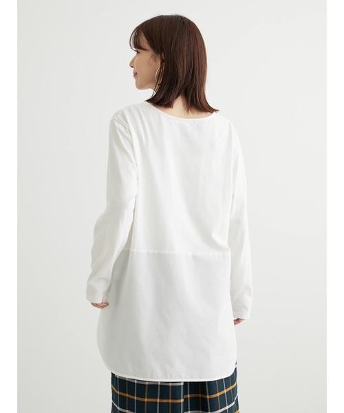 Green　Parks（グリーンパークス）の「裾ドッキングホワイトインナー（Tシャツ/カットソー・レディース・オフホワイト・FREE）」の4枚目の写真