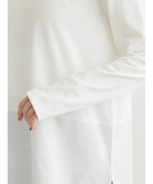 Green　Parks（グリーンパークス）の「裾ドッキングホワイトインナー（Tシャツ/カットソー・レディース・オフホワイト・FREE）」の6枚目の写真