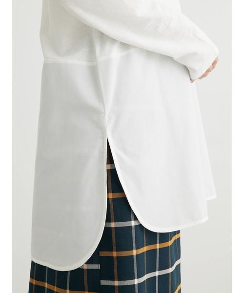 Green　Parks（グリーンパークス）の「裾ドッキングホワイトインナー（Tシャツ/カットソー・レディース・オフホワイト・FREE）」の7枚目の写真