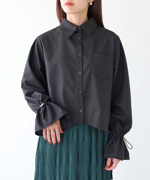 vingtrois（バントロア）の「【vingtrois】カーブデザインバックスリットシャツ（シャツ/ブラウス・レディース・オフホワイト/杢グレー/ブラック・M）」の17枚目の写真