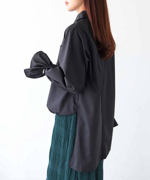 vingtrois（バントロア）の「【vingtrois】カーブデザインバックスリットシャツ（シャツ/ブラウス・レディース・オフホワイト/杢グレー/ブラック・M）」の21枚目の写真