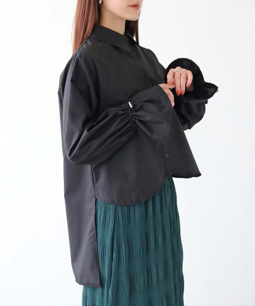 vingtrois（バントロア）の「【vingtrois】カーブデザインバックスリットシャツ（シャツ/ブラウス・レディース・オフホワイト/杢グレー/ブラック・M）」の20枚目の写真